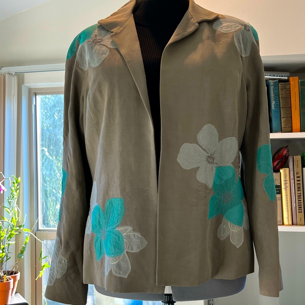 SALE!!! Vintage ELLEN TRACY Unique Linen/Cotton Jacket